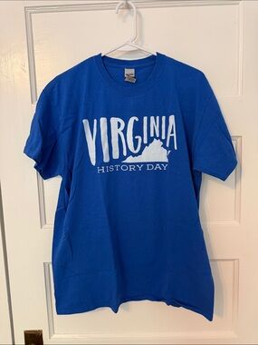 Gildan Men’s Virginia History Day Tee - Blue with White Print